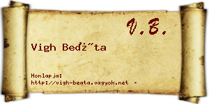 Vigh Beáta névjegykártya