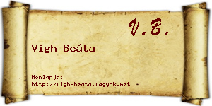 Vigh Beáta névjegykártya